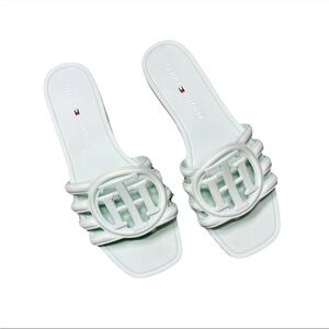 Tommy Hilfiger Teal Blue Plastic Waterproof Slip On Sandals NWOB  Womens 6M